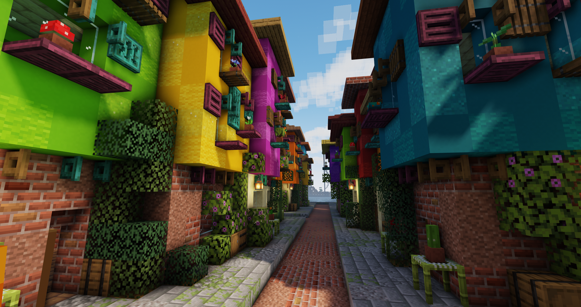 a colourful latin and latin american inspired town